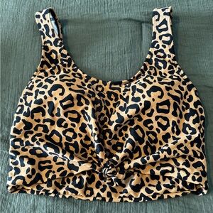 Leopard Print Bikini Top